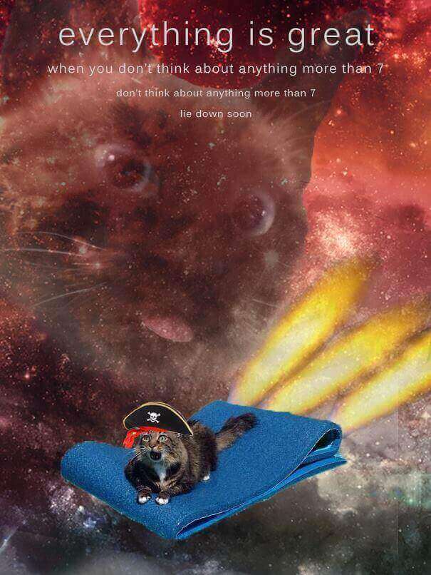 Blep space cat says everything is great