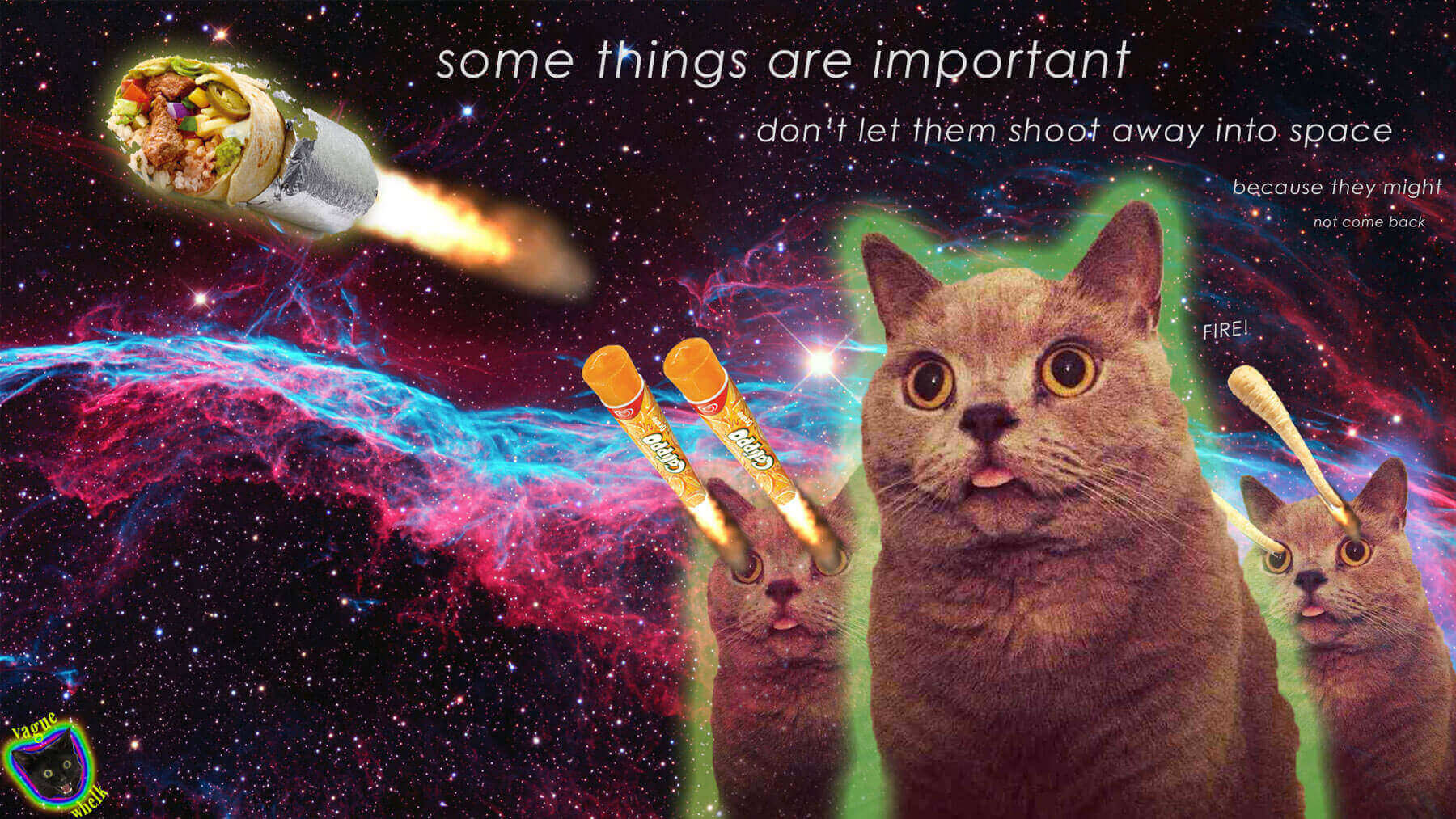 Blep Space Cat does not let important things shoot away into space