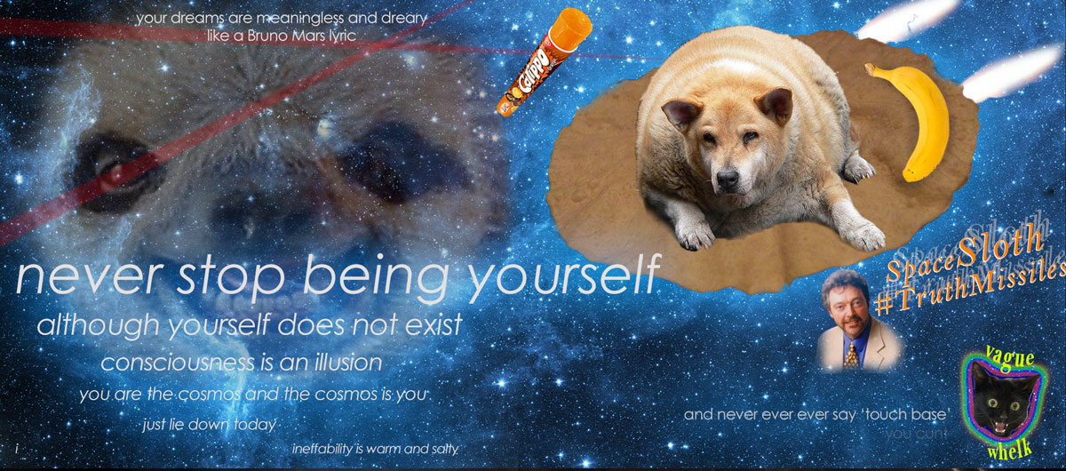 Never stop being yourself says our lovely Space Sloth