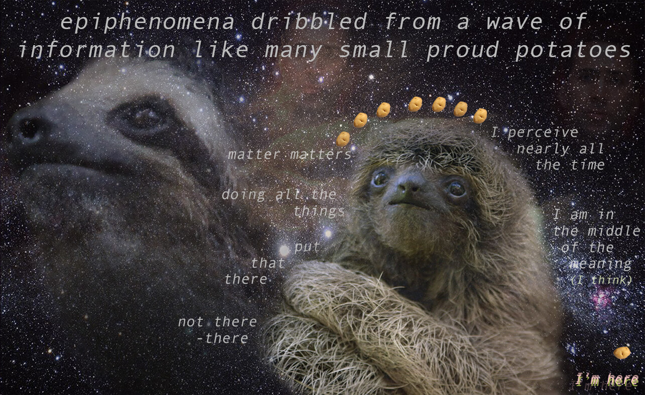 Try not to decoct any meaning or value from things according to our Sloth in Space
